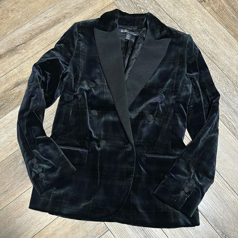 Brooks Brothers Velvet Plaid Dinner Jacket